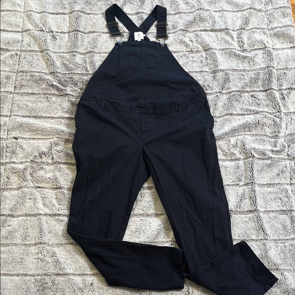 The Nines by HATCH Women's Black Denim Overalls